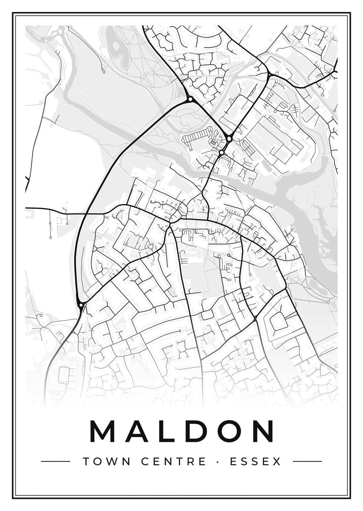 Street map poster of Maldon town centre, Essex