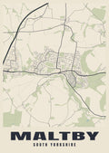 Street map poster of Maltby, South Yorkshire
