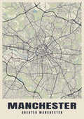 Street map poster of Manchester, Greater Manchester