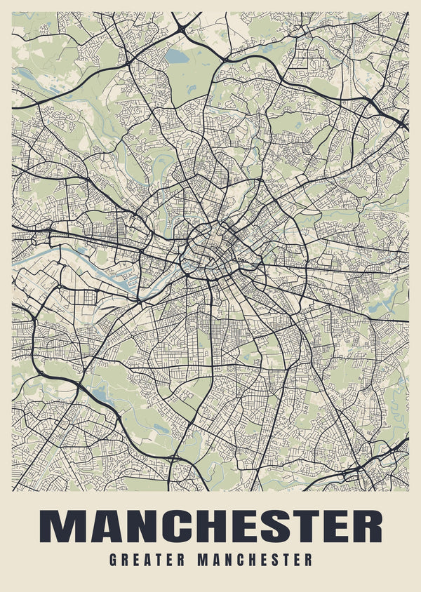 Manchester Street Map Poster