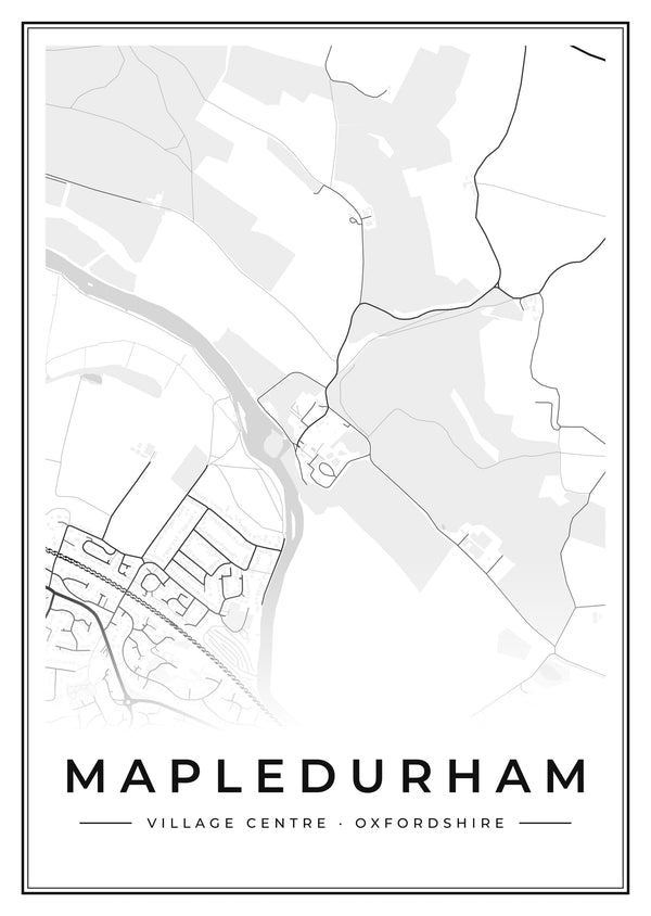 Mapledurham Village Centre Street Map Poster