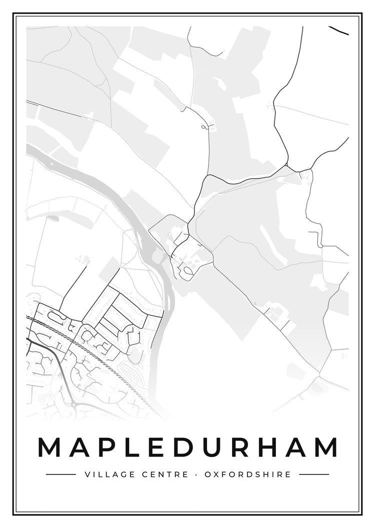 Mapledurham Village Centre Street Map Poster