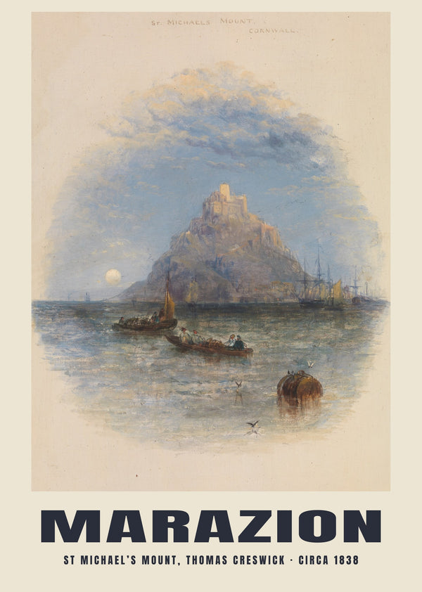 St Michael’s Mount, Thomas Creswick, Marazion — około 1838 · Reprodukcja historycznego obrazu
