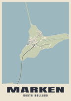 Street map poster of Marken, North Holland