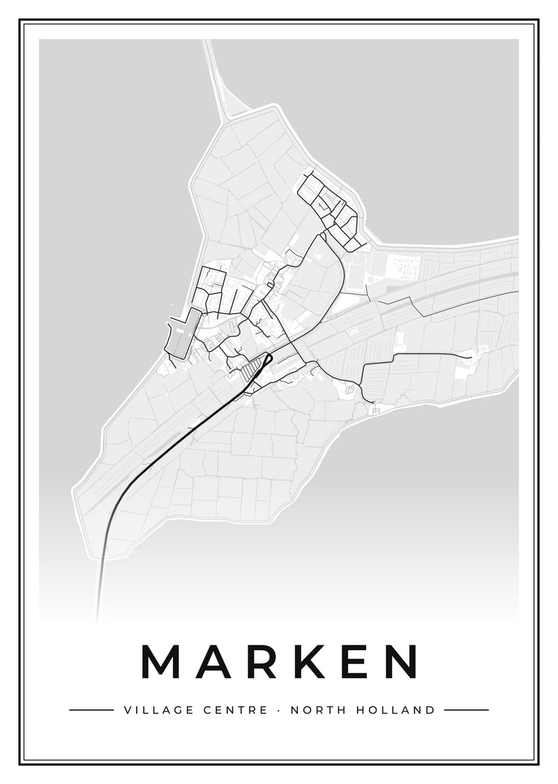 Marken Village Centre Street Map Poster