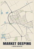 Street map poster of Market Deeping, Lincolnshire