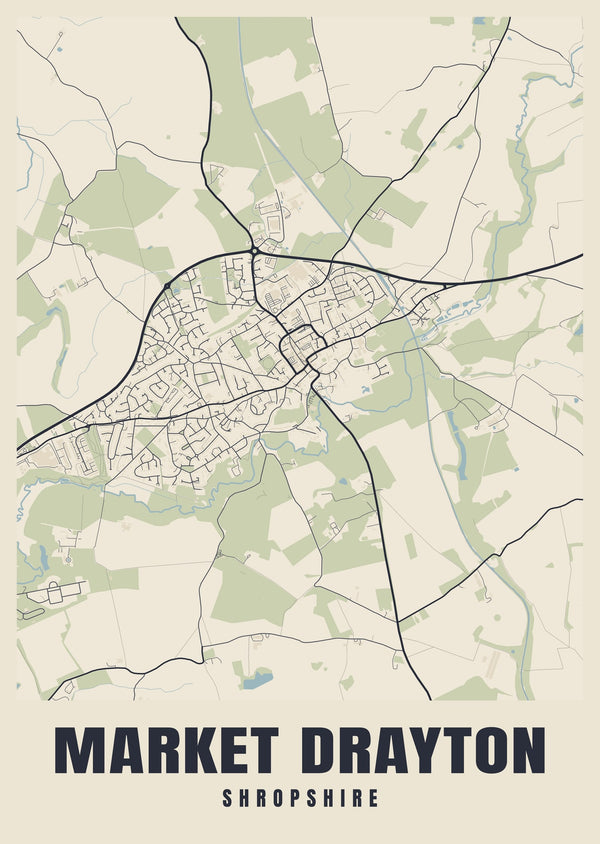 Market Drayton Street Map Poster