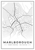 Street map poster of Marlborough town centre, Wiltshire