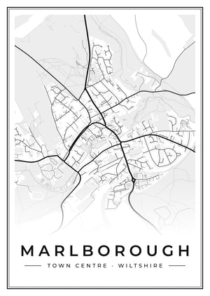 Marlborough Town Centre Street Map Poster