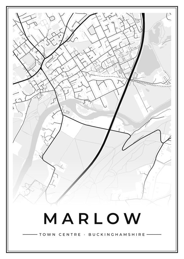 Marlow Town Centre Street Map Poster