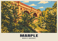 Marple Aqueduct poster, Retro Railway style
