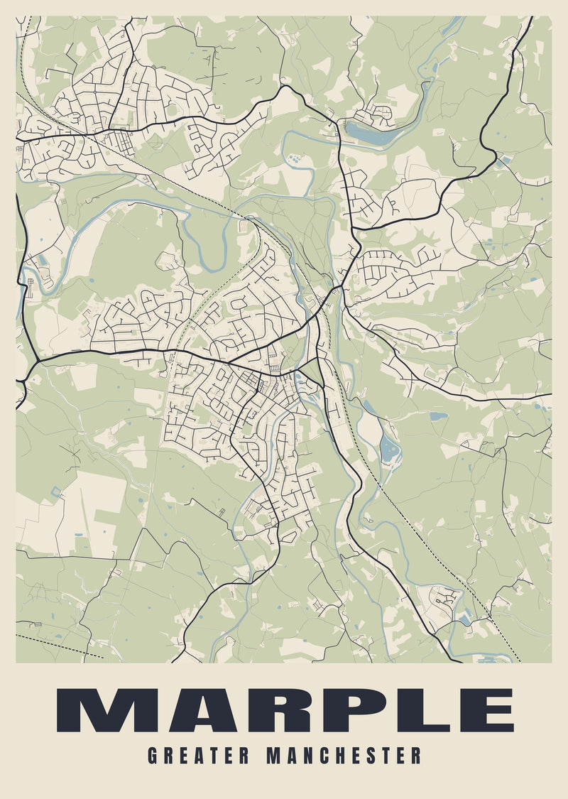 Marple Street Map Poster