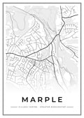 Street map poster of Marple village centre, Greater Manchester