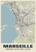 Street map poster of Marseille, Provence-Alpes-Côte d'Azur