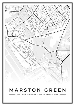 Marston Green Village Centre Street Map Poster