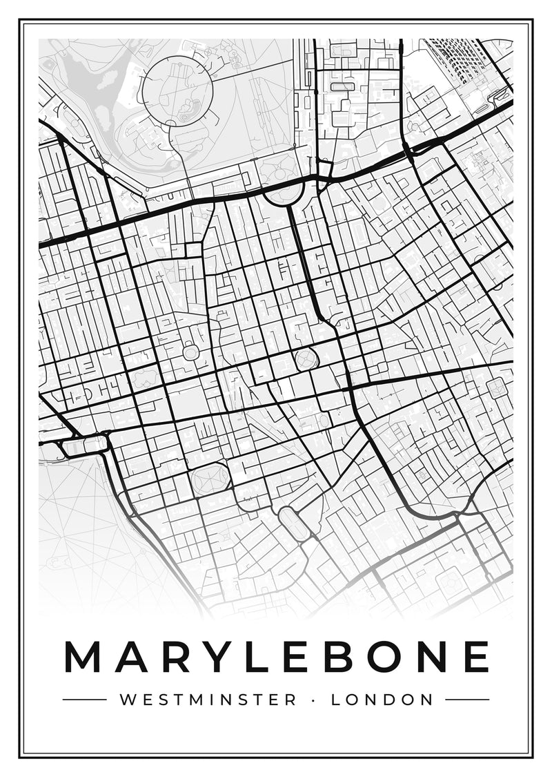 Marylebone Street Map Poster