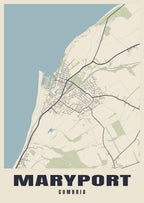Street map poster of Maryport, Cumbria