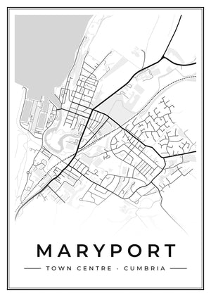 Maryport Town Centre Street Map Poster