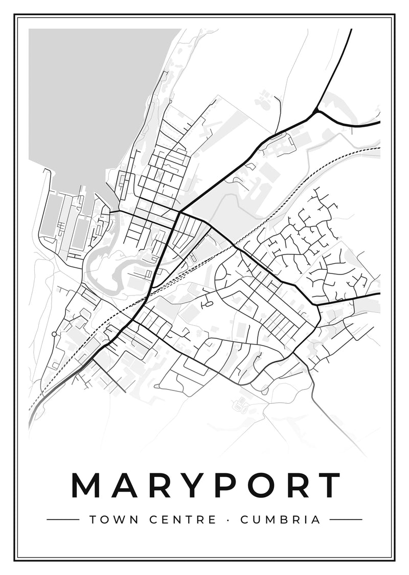 Maryport Town Centre Street Map Poster