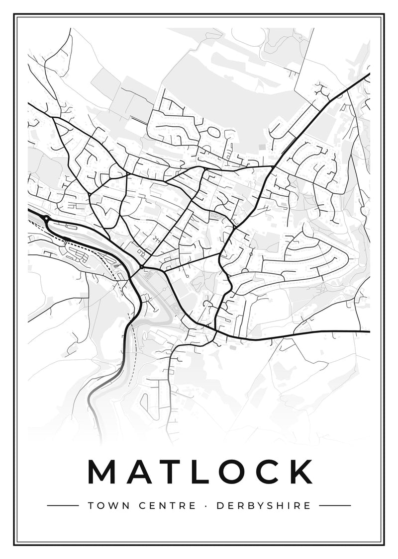 Matlock Town Centre Street Map Poster