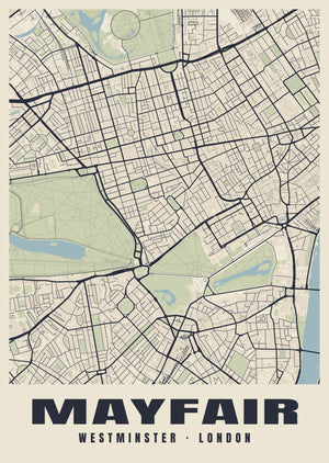 Mayfair Heritage Street Map Poster