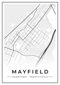 Street map poster of downtown Mayfield, Pennsylvania