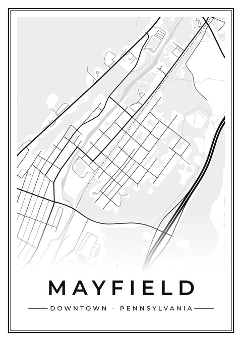 Mayfield Downtown Street Map Poster