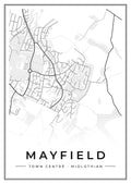 Street map poster of Mayfield town centre, Midlothian