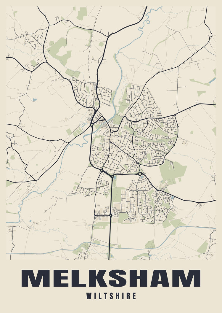 Melksham Street Map Poster