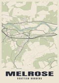 Street map poster of Melrose, Scottish Borders