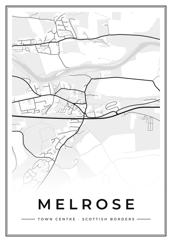 Melrose Town Centre Street Map Poster