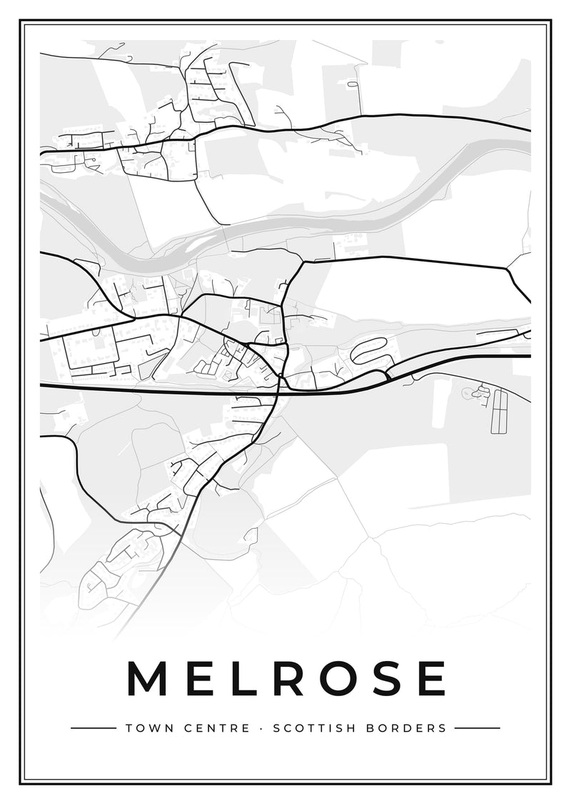 Melrose Town Centre Street Map Poster