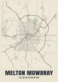 Street map poster of Melton Mowbray, Leicestershire