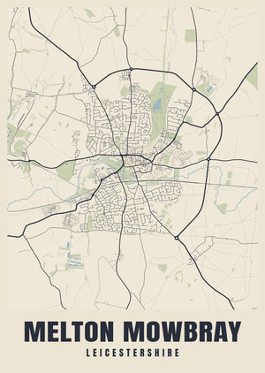 Melton Mowbray Street Map Poster