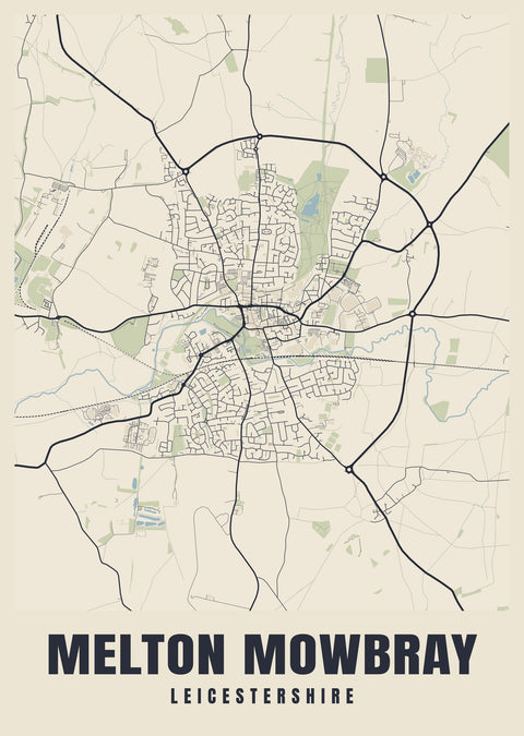 Melton Mowbray Street Map Poster