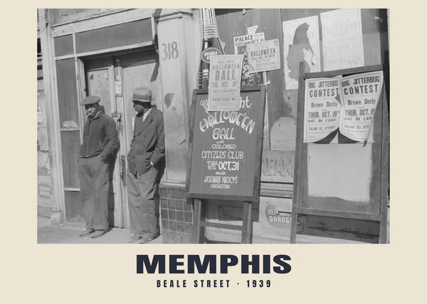 Beale Street, Memphis — 1939 · Historyczny wydruk fotograficzny