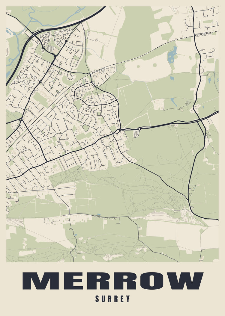 Merrow Street Map Poster