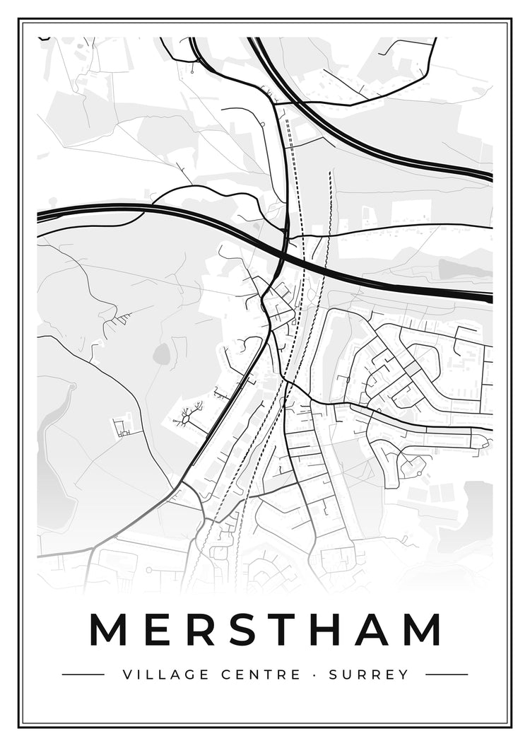 Merstham Village Centre Street Map Poster