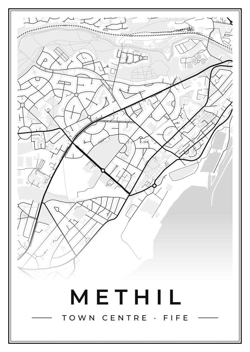Methil Town Centre Street Map Poster