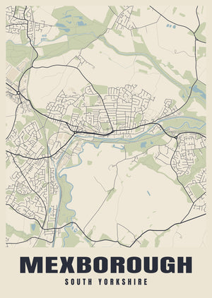 Mexborough Street Map Poster
