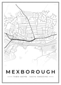 Street map poster of Mexborough town centre, South Yorkshire