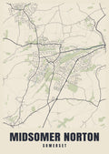 Street map poster of Midsomer Norton, Somerset