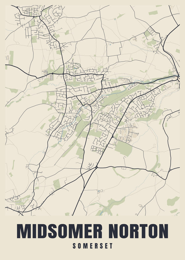 Midsomer Norton Street Map Poster