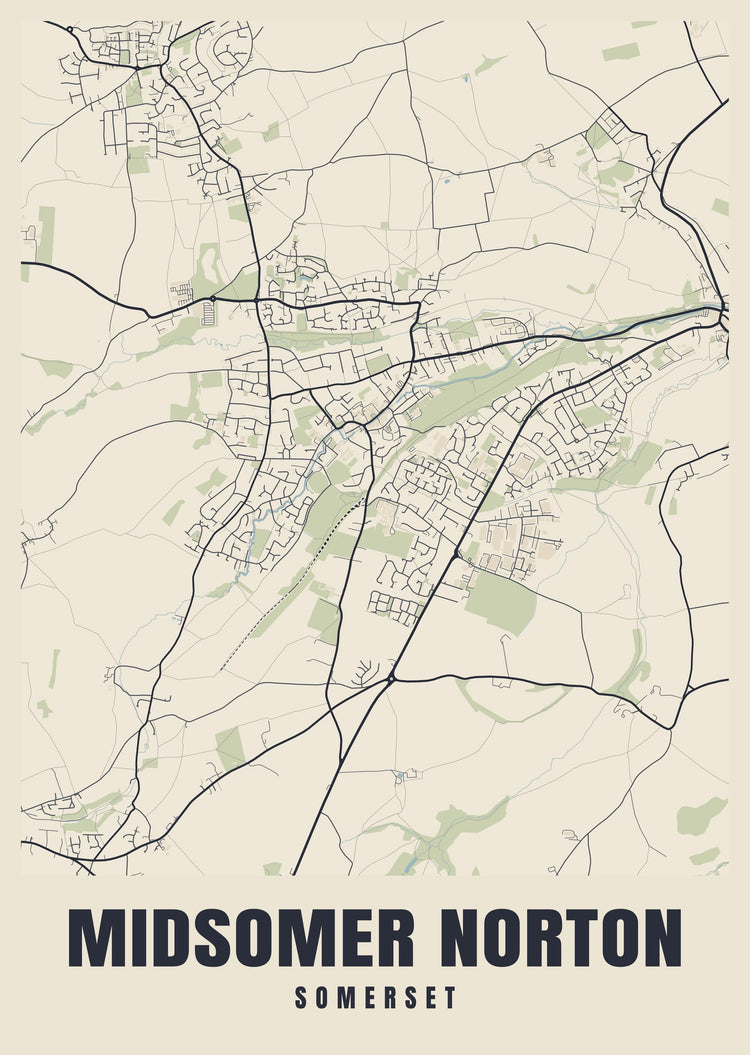 Midsomer Norton Street Map Poster