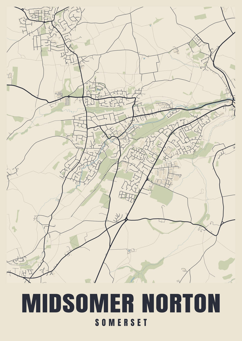 Midsomer Norton Street Map Poster