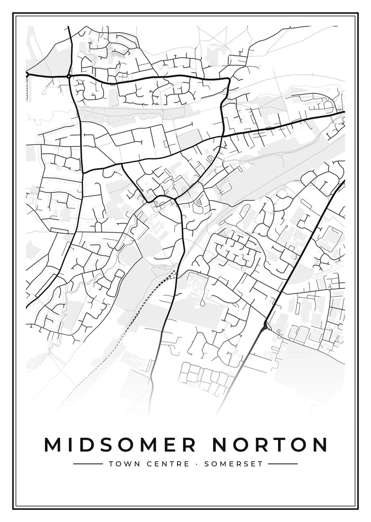 Midsomer Norton Town Centre Street Map Poster