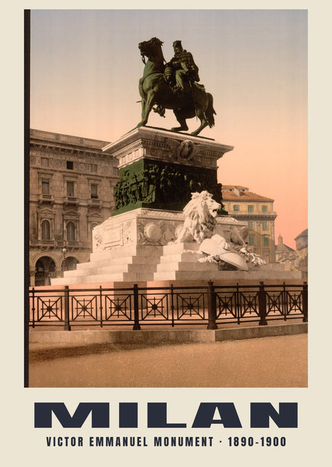 Monument de Victor-Emmanuel, Milan — 1890–1900 · Tirage photochrome ancien
