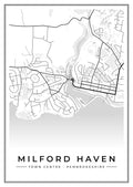 Street map poster of Milford Haven town centre, Pembrokeshire