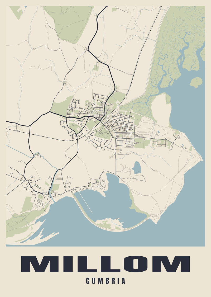 Millom Street Map Poster