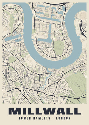 Millwall Heritage Street Map Poster